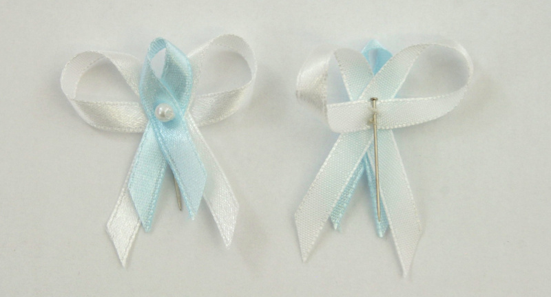 Vývazek svatební - bílo - modrý