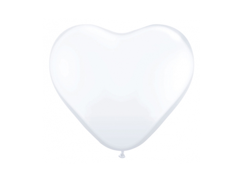 Balónky pastelové bílé srdce - 1ks
