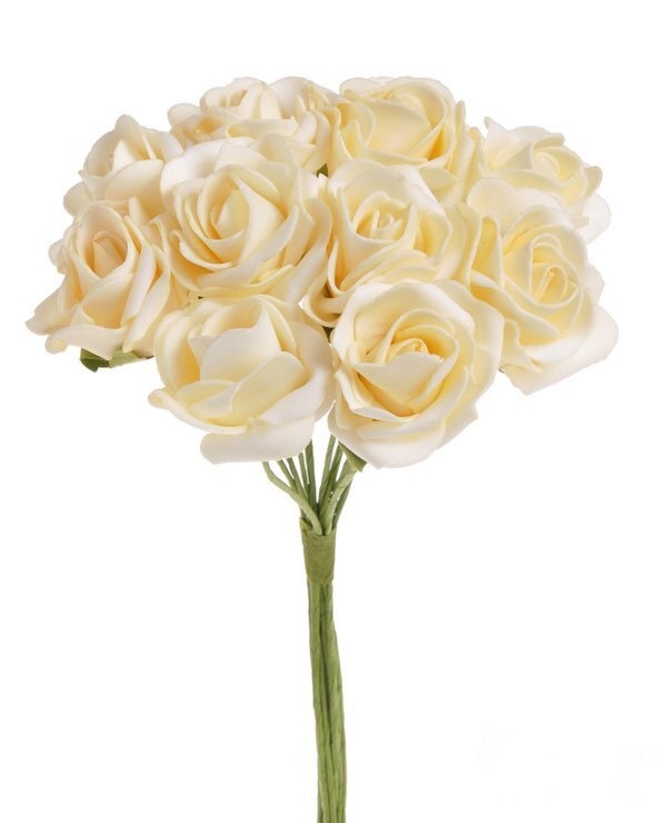 Růže pěnové - 5cm - svazek 10ks - meruňkové - DOPRODEJ