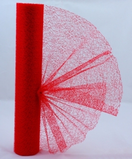 Organza 38cm - červená pavučina