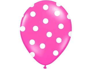 Balónky pastelové růžové s bílými puntíky