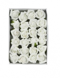 Růžičky pěnové samolepící - 3cm - bílé
