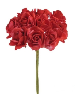 Růže pěnové - 5cm - svazek 10ks - červené