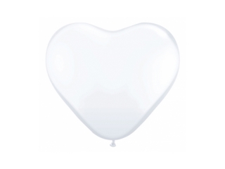 Balónky pastelové bílé srdce - 1ks