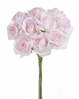 Růže pěnové - 5cm - svazek 10ks - světle růžové - DOPRODEJ