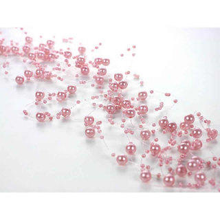 Girlanda z perel 5ks - světle růžová